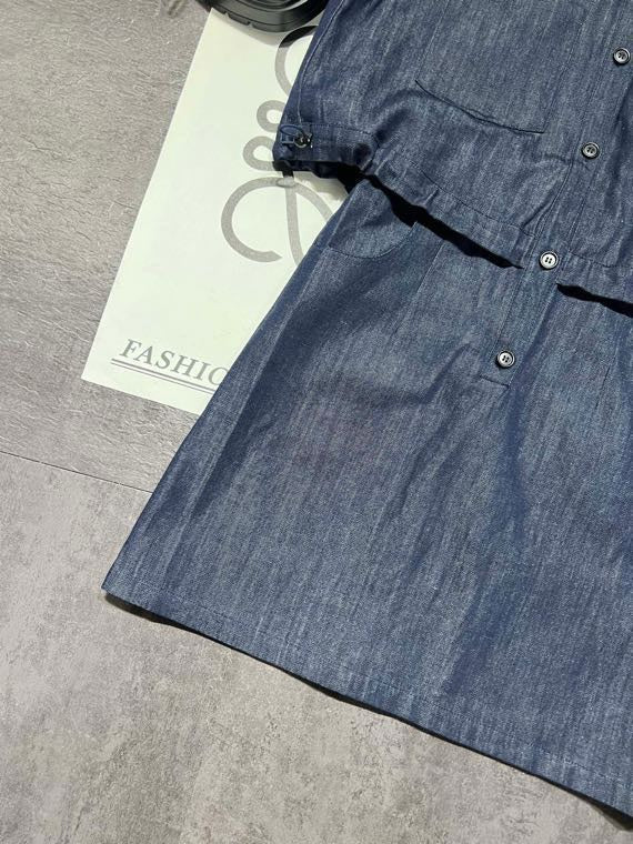 Miumiu 26s Sleeveless Denim Shirt Dress 1232