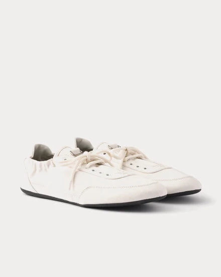 Prada Denim Lace-Up Low Top Sneakers