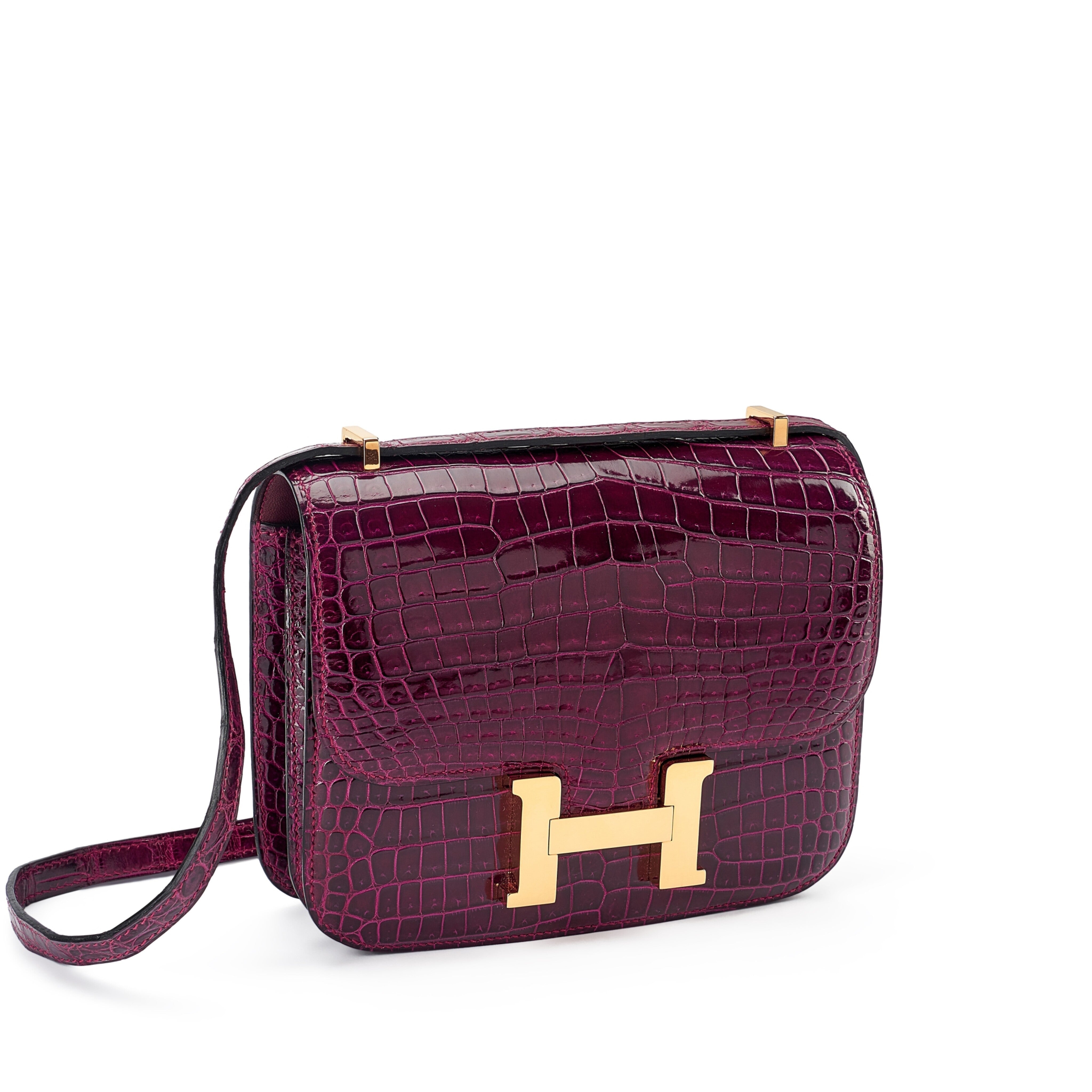 HM Constance Bag 18cm Bordeaux Shiny Crocodile (15 day for production)